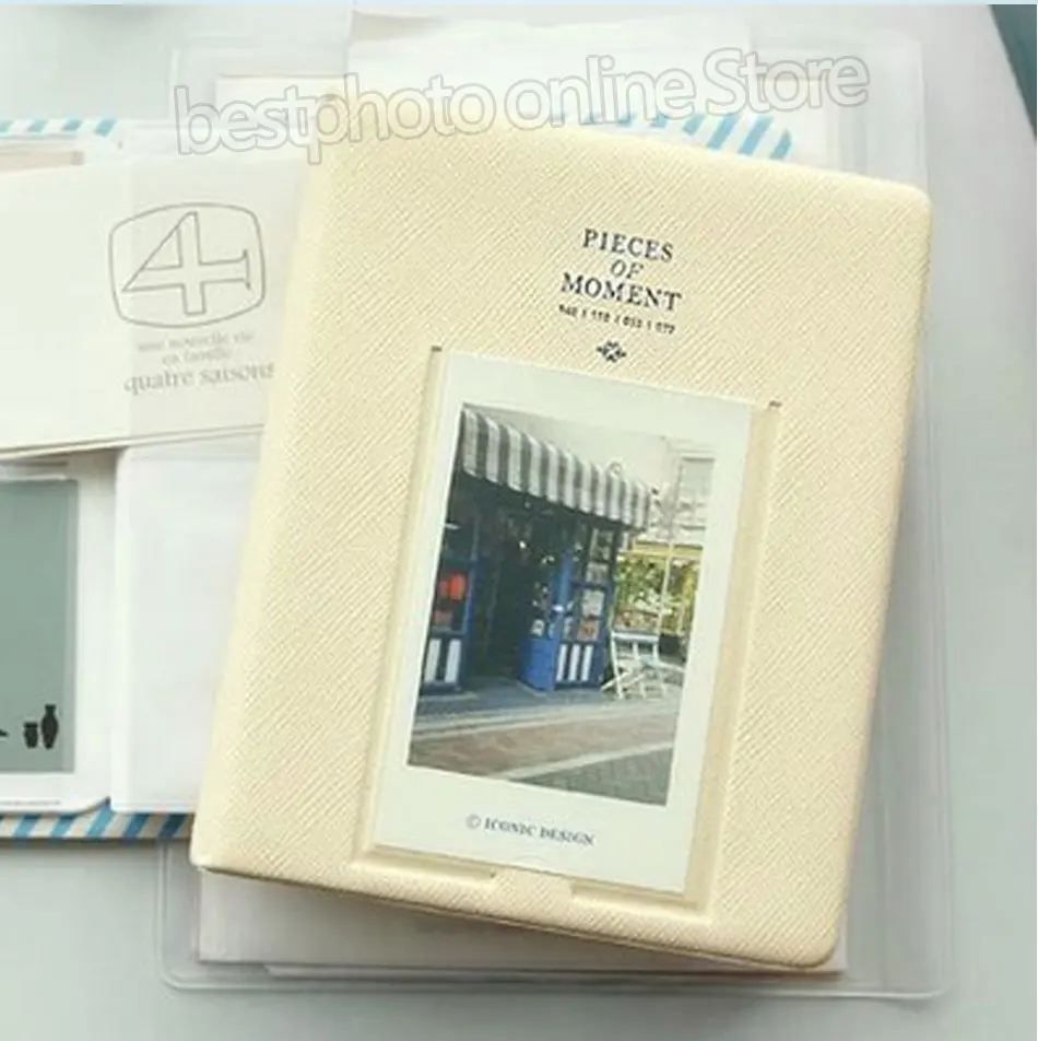 Beige 64 кармана Книга Альбом для Fujifilm Instax instant Mini 9 8 7s 70 25 50s 90 Мини пленки 3/4 дюйма фотобумага - Цвет: Beige