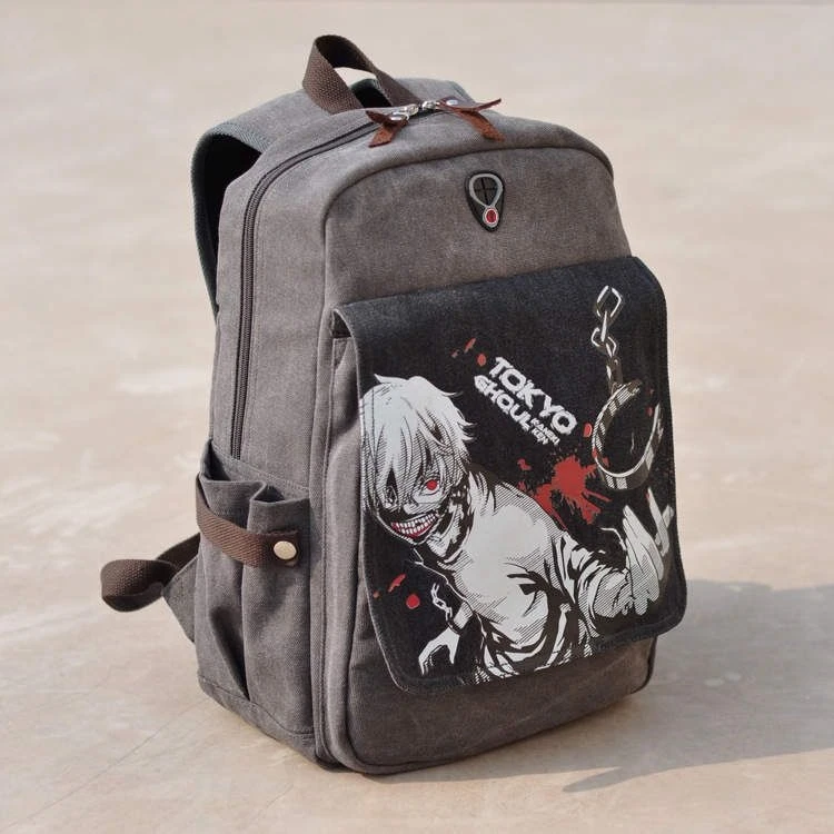 

longmiao Canvas Kaneki Ken School Bags Anime Cartoon Tokyo Ghoul Bag Travel Durable Teenager School Tokyo Ghoul Cosplay Backpack