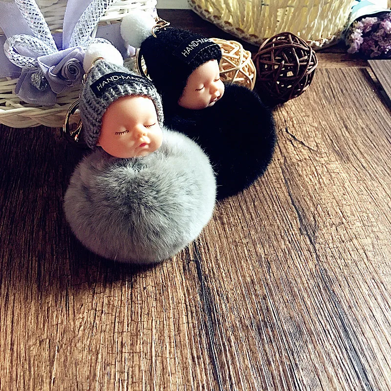 Спящая кукла маленькая игрушки для девочек подвеска в сумку помпон плюшевая