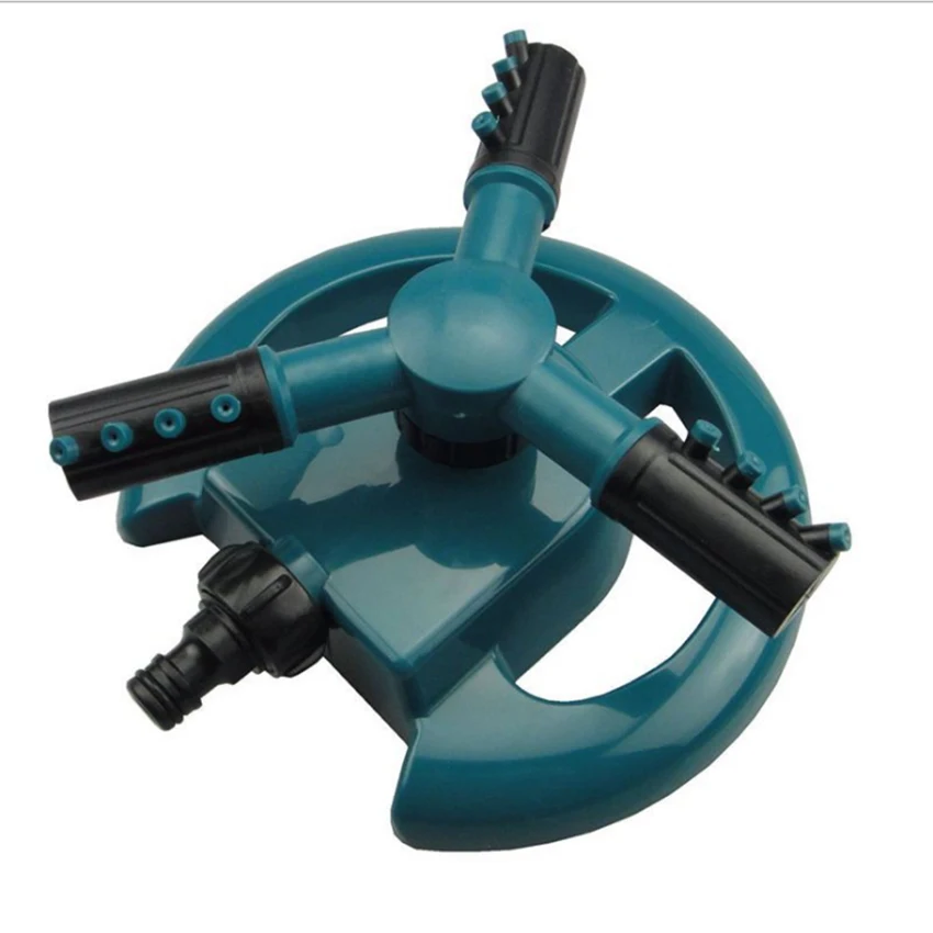 

arden Sprinklers Automatic Watering Grass Lawn 360 Degree Circle Rotating Water Sprinkler 3 Nozzles Three Arm Garden Pipe Hose
