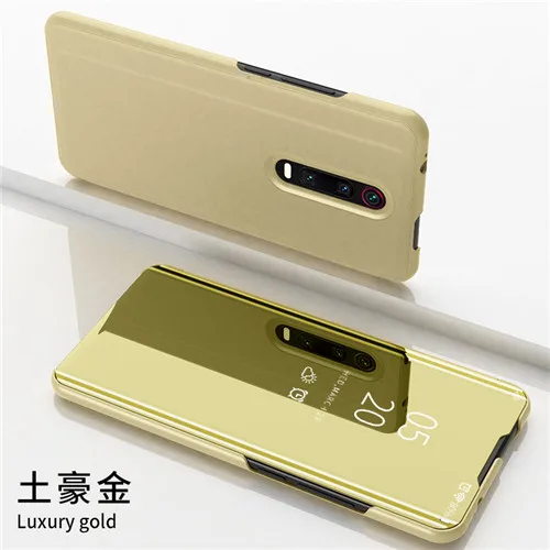 Dark blue Умный кожаный флип-чехол с окошком для Xiaomi mi CC9 CC9E A3 lite mi rror чехол-подставка красный mi Note 8 K20 Pro Note 7 7A чехол для телефона - Цвет: Dark blue