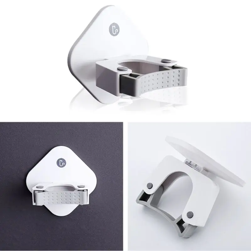 Seamless Adhesive Wall Mounted Mop Holder Storage Broom Hanger Clip Hook Bathroom Home Kitchen Organizer
