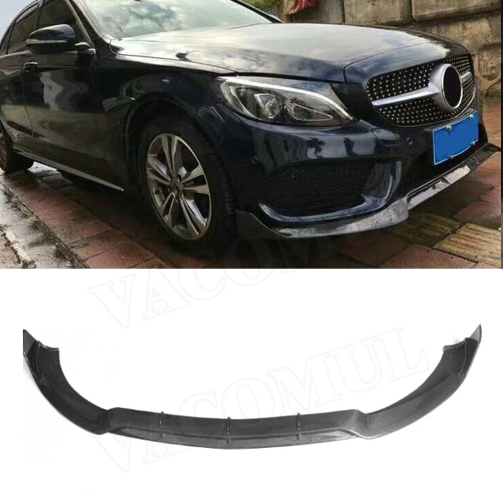 Передний бампер из углеродного волокна класса C спойлер для Mercedes Benz W205 спортивный