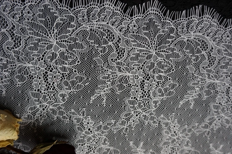 2018 новейший дизайн французский стиль Chantilly кружевная отделка с двойными краями