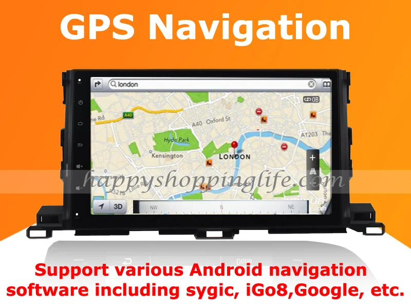 Android Авто Радио DVD gps для Toyota Highlander 2016 Авторадио Стерео Плеер Wi Fi 3g Bluetooth (нет dvd