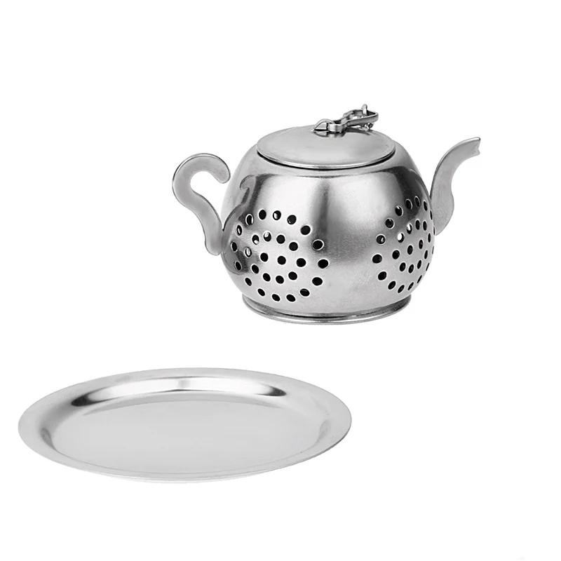 FHEAL 1pc Stainless Steel Teapot Shape Tea Infuser Tray Spice Strainer Herbal Filter Teaware Kitchen Tools | Дом и сад