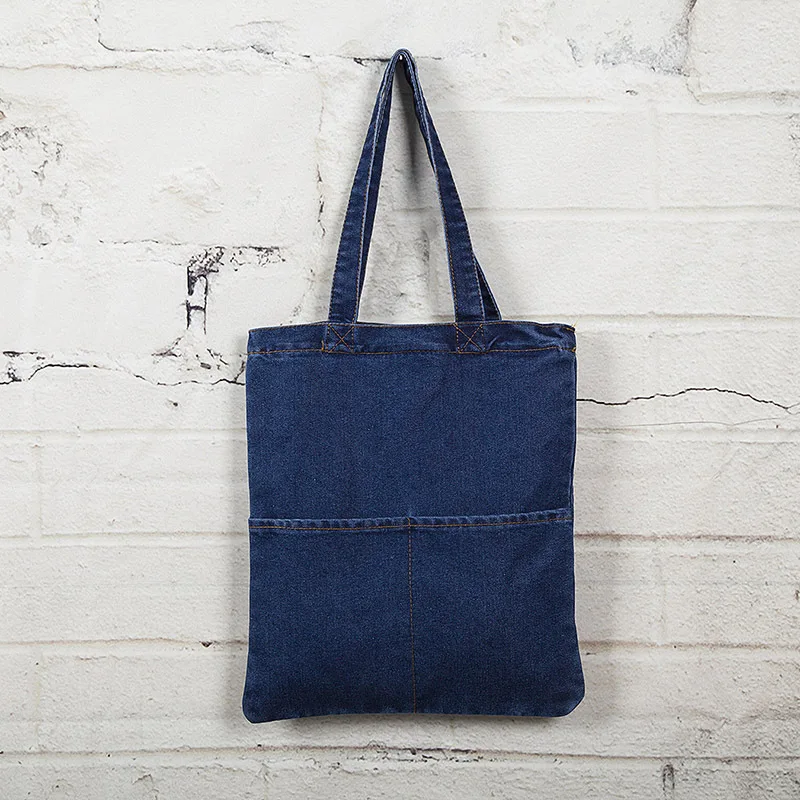 Джинсовая женская сумка тоут ковбойская ткань большая через плечо дорожная