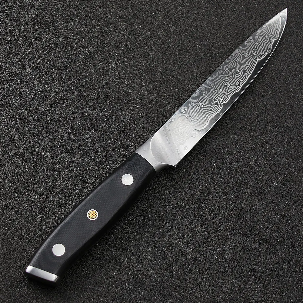 SUNNECKO 2PCS Damascus Kitchen Knives Set 7'' Santoku 5'' Utility Knife Japaness VG10 Core Steel G10 Handle Meat Cooking Tools |