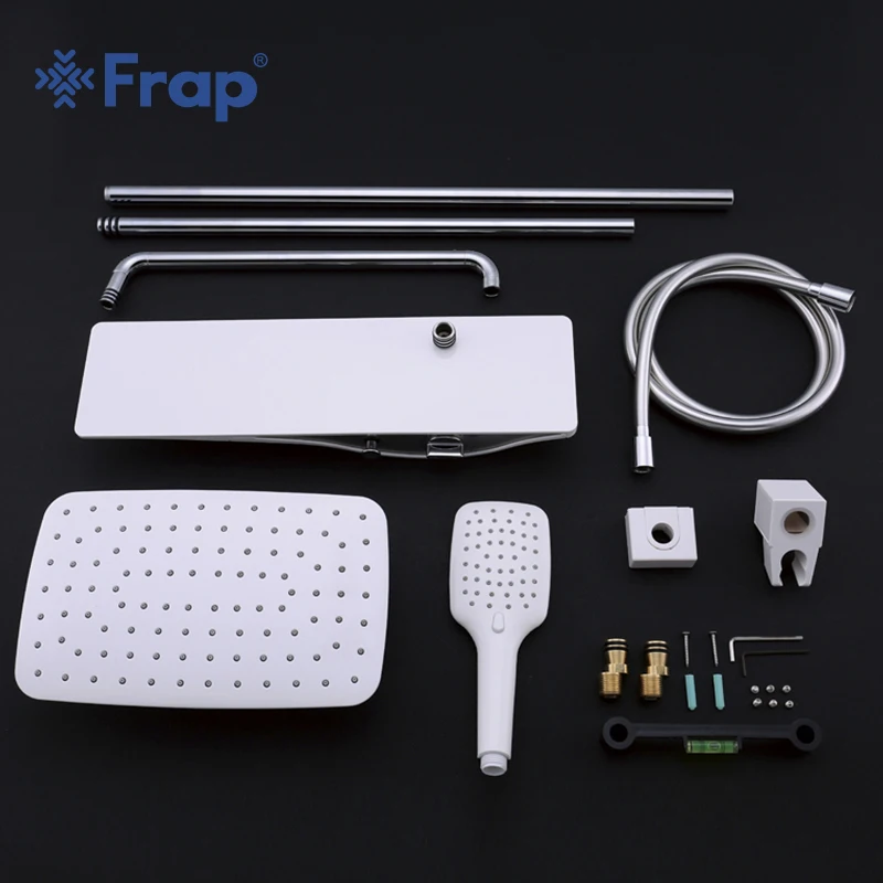 Frap 1 комплект душевой кран Набор для ванной белый смеситель хромированный