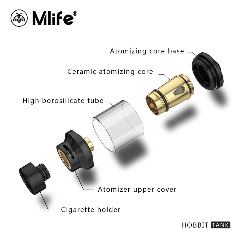 Новый Оригинальные Mlife Хоббит танк распылитель электронная сигарета испаритель