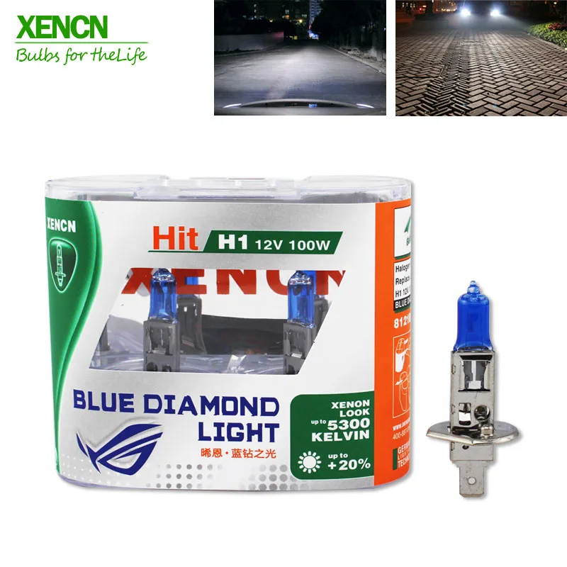 

XENCN H1 12V 100W 5300K Blue Diamond Light Car Headlight Halogen Super White for citroen c5 vectra sorento insignia passat 2Pos