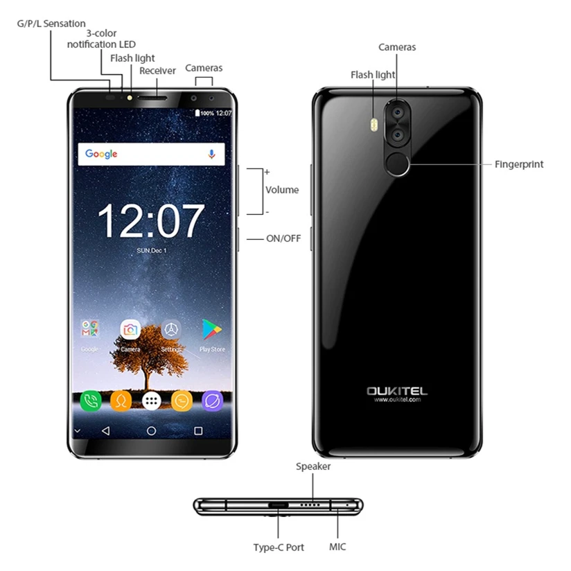Oukitel K6 смартфон с 6 дюймовым дисплеем восьмиядерным процессором MT6763 ОЗУ ГБ ПЗУ 64 21