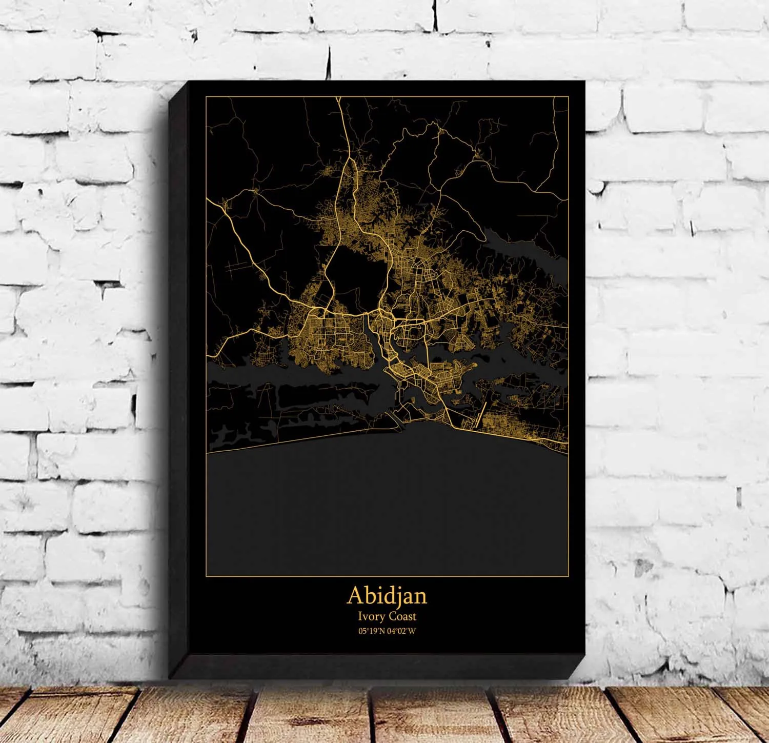 Abidjan Ivory Coast Cote d'Ivoire Map Poster | Дом и сад