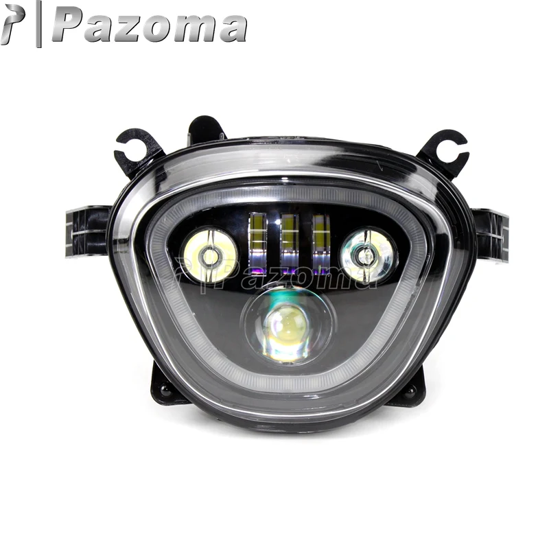Мотоциклетный черный светодиодный налобный фонарь 6500K 110W DRL дальнего ближнего света на заказ для Suzuki Boulevard M109R VZR1800 M90 2006