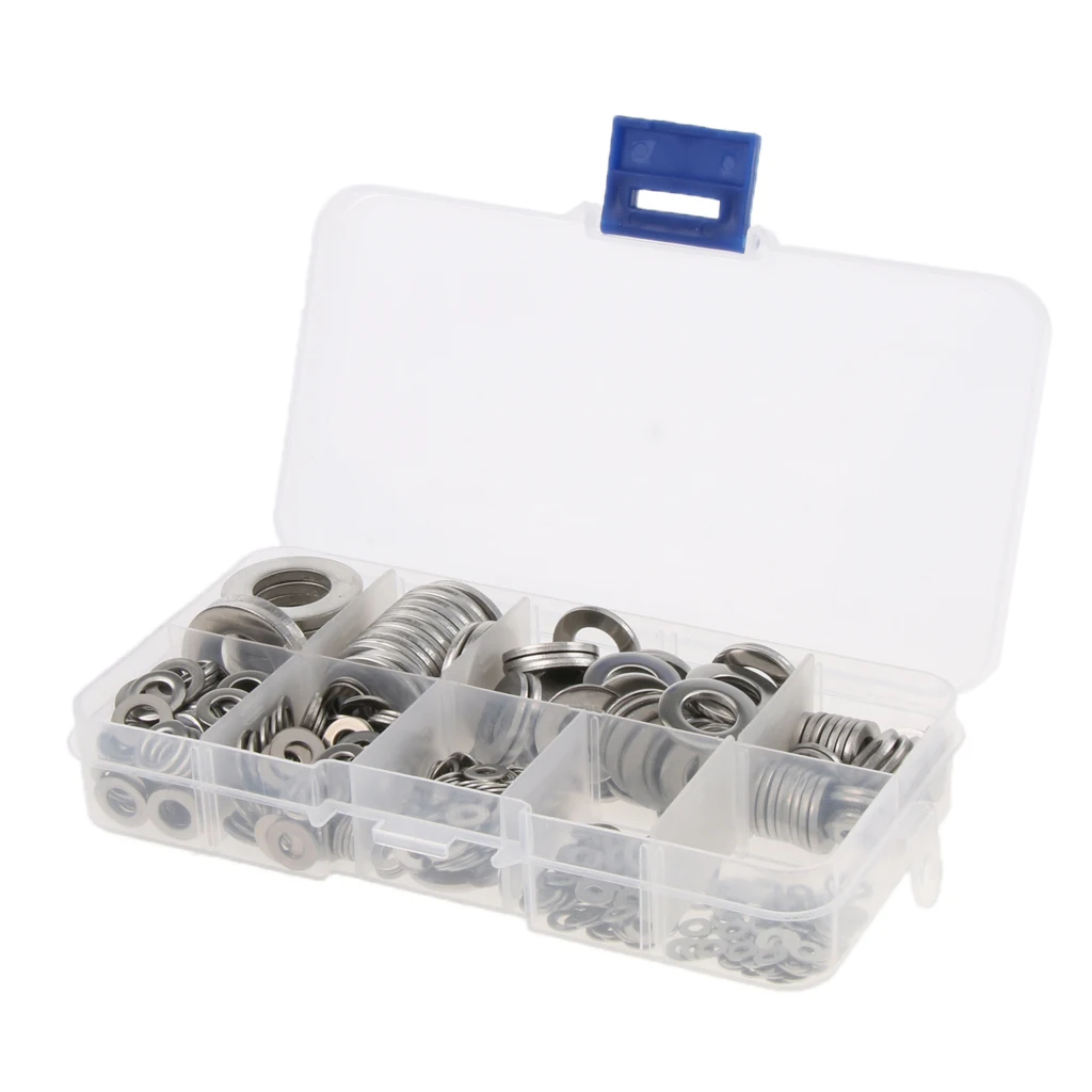 580pcs Stainless Steel Flat Washers Assortment Kit Set M2-M12 | Обустройство дома