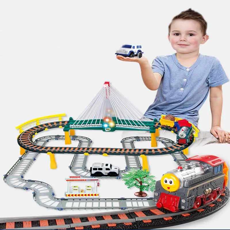 Железная дорога игрушки для детей DIY трек автомобиль 1:25 светящаяся дорожка изогнутый мигающий Набор Модель автомобиля Детские трубы гоночный грузовик vip link