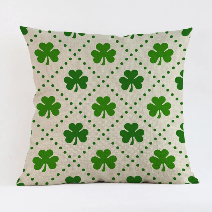 Декоративная подушка с принтом в виде зеленых пасторальных листьев для дивана