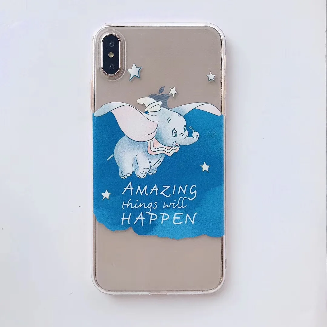Чехол для iphone Xs MAX XR X 6 6s 7 8 plus с изображением слона из мультфильма забавная мягкая