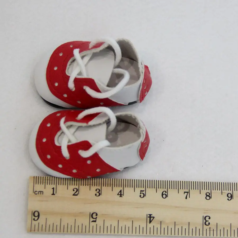 

New Arrival 5cm Doll Shoes For 1/6 BJD Russian Hand made Baby Doll Fashion Mini Pink Dot Shoes High Quality Doll Accessories