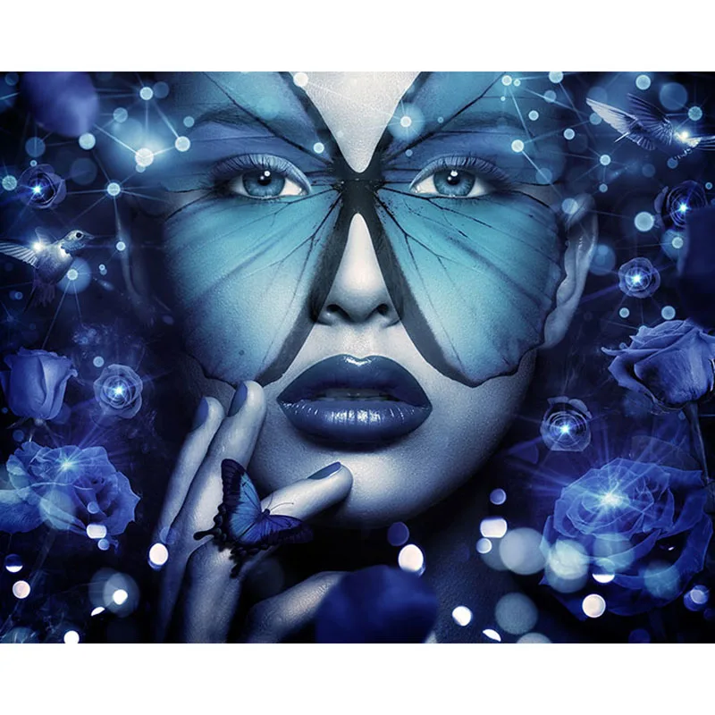 

Full Square Drill Diamond Embroidery Beauty Butterfly 5D DIY Diamond Painting Cross Stitch Rhinestone Mosaic Decor