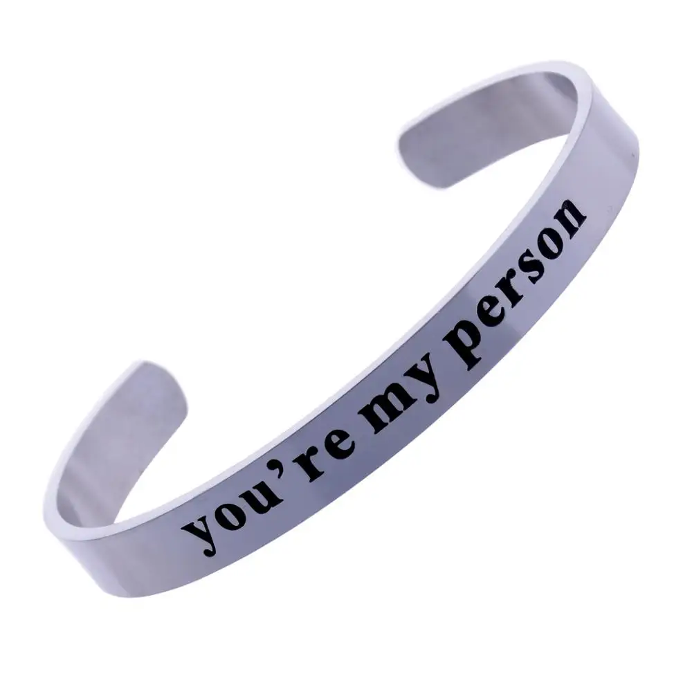 

Браслет-манжета из нержавеющей стали с гравировкой «You Are My Person», 12 шт.