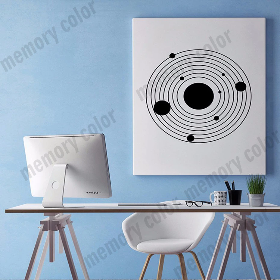 Абстрактный холст Минималистичная картина солнечная система 9 большая планета