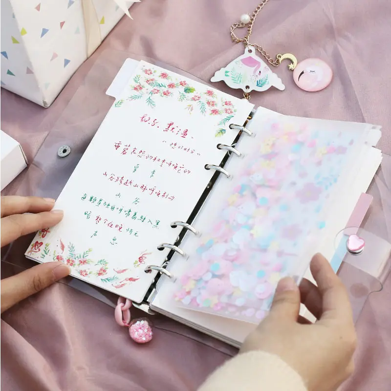 Yiwi One Set A6 ПВХ Радужный лазерный Прозрачный чехол для дневника ноутбука Блестящий