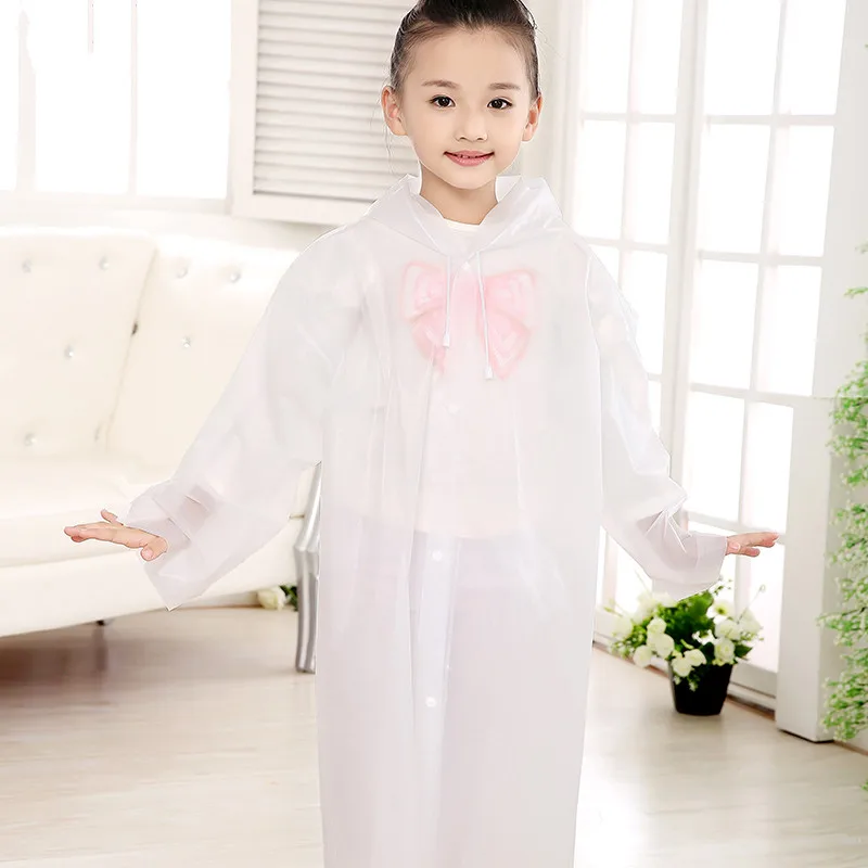 Age 6~13 Kids student raincoat Hooded Jacket children Girls boys Rain coat Poncho Raincoat Cover Long transparent Rainwear | Дом и сад