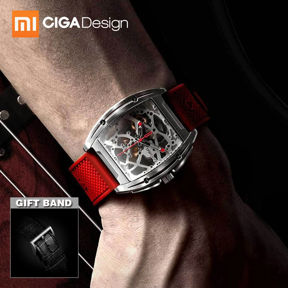 Xiaomi CIGA дизайн Z серии механические наручные часы мужские модные часы Xiaomi часы с двойным ремешком искусственный Сапфир кристалл подарок