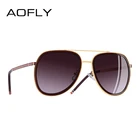 AOFLY брендовые дизайнерские поляризационные солнцезащитные очки для мужчин и женщин, мужские солнцезащитные очки с металлической оправой, овальные линзы, очки UV400 A122