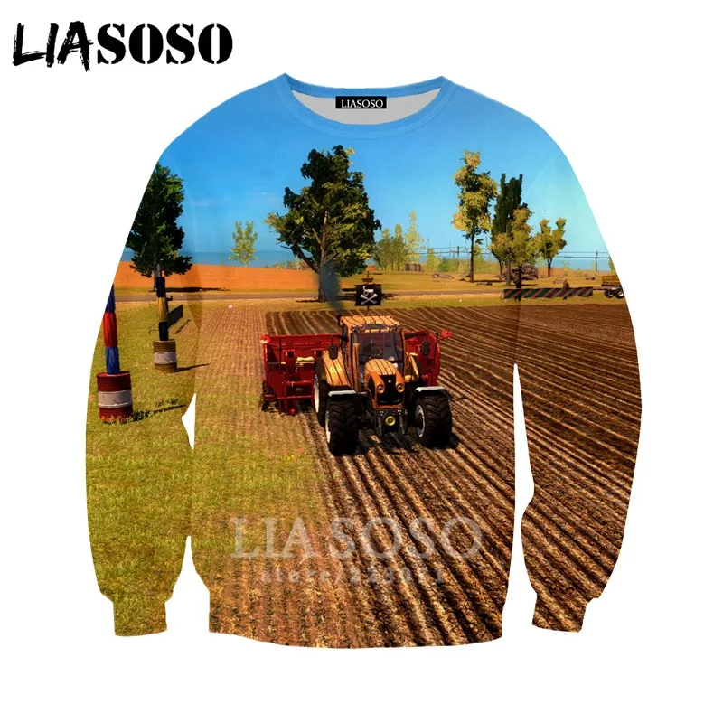 17 LIASOSO, осень, новинка, мужские, женские, модные толстовки, 3D принт, автомобиль, трактор, толстовка с длинным рукавом, хип-хоп Топ, Harajuku, пуловер, B081 - Цвет: 17