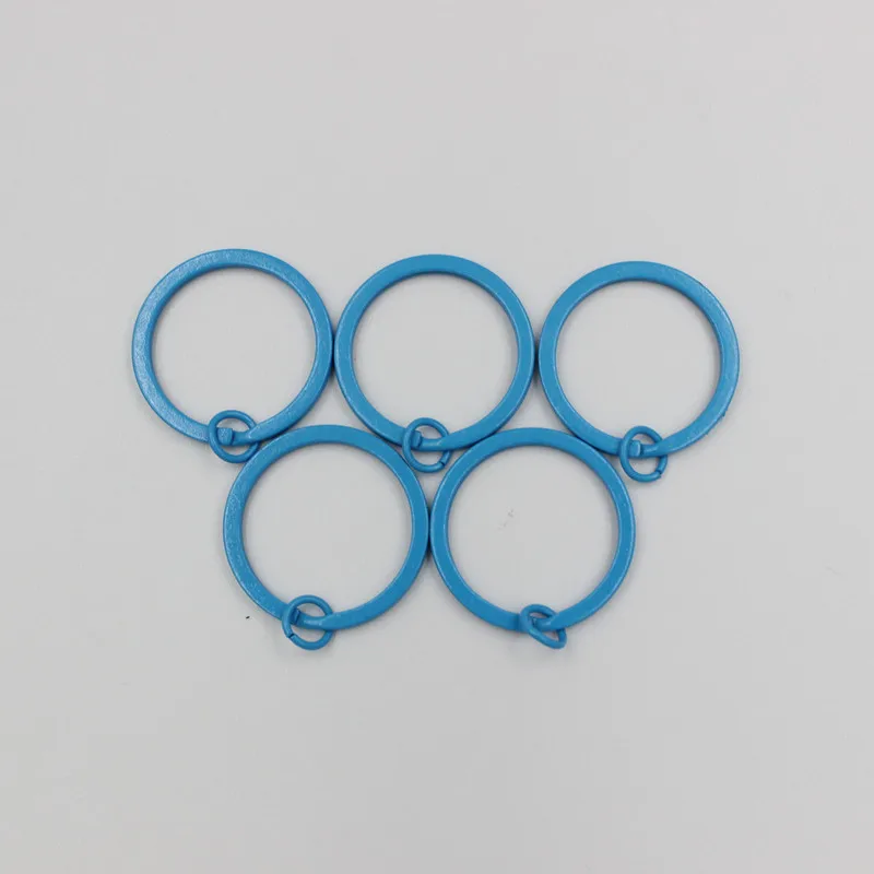 Blue 20 шт./лот, красочное кольцо для ключей, соединительный брелок для ключей DIY, аксессуары для ключей - Цвет: Blue