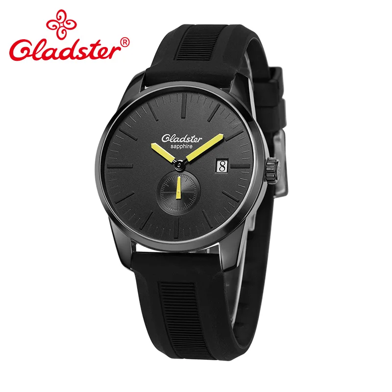 Gladster светящиеся мужские часы Япония MIYOTA GP11 спортивный силиконовый ремешок