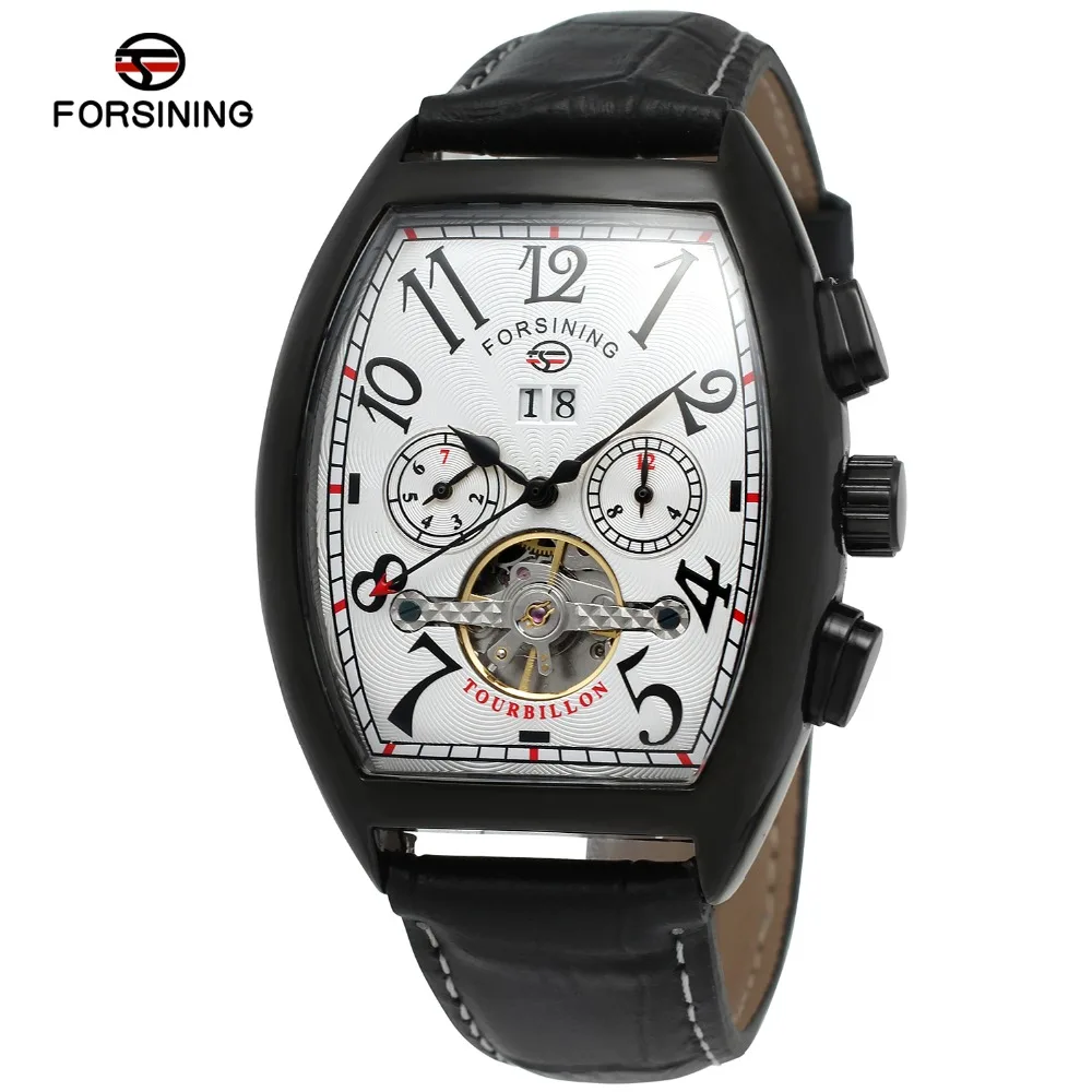 Forsining Men's Automatic Self-winding Tourbillon Calendar Brand Learher Strap Collectiton Watch Luxury | Наручные часы