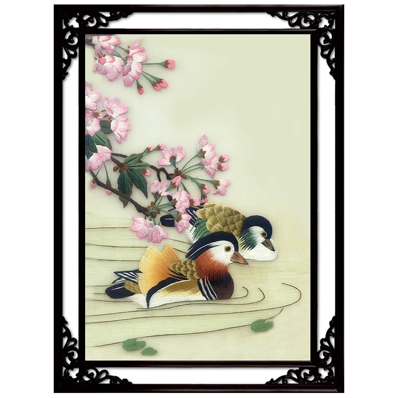 Вышивка Suzhou для начинающих ручная работа декоративная утка мандарин рисование