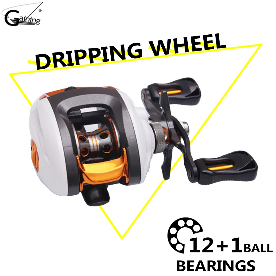 12+1BBs Waterproof Left / Right Hand Baitcasting Fishing Reel High Speed Fishing Reel with Magnetic Brake System