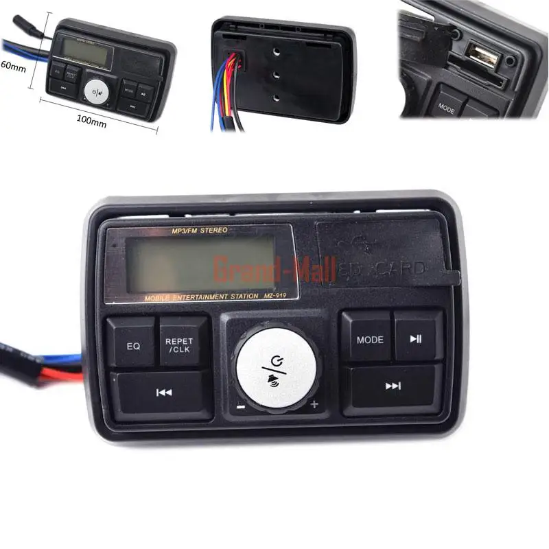 Moto rcycle Руль управления для мотоциклов стерео USB SD FM Радио череп MP3 Усилители