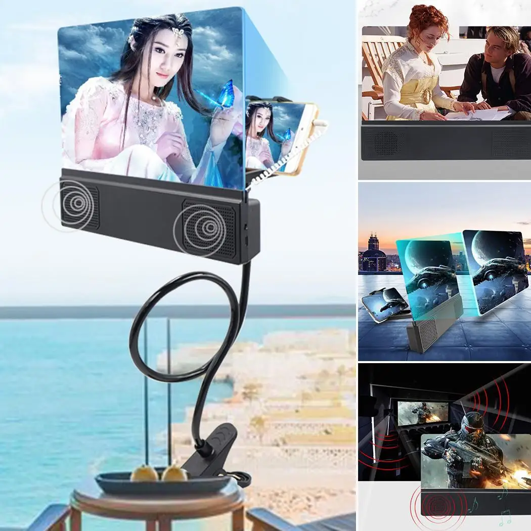 12 дюймовый HD Мобильный увеличитель для экрана телефона усилитель Черный телефон