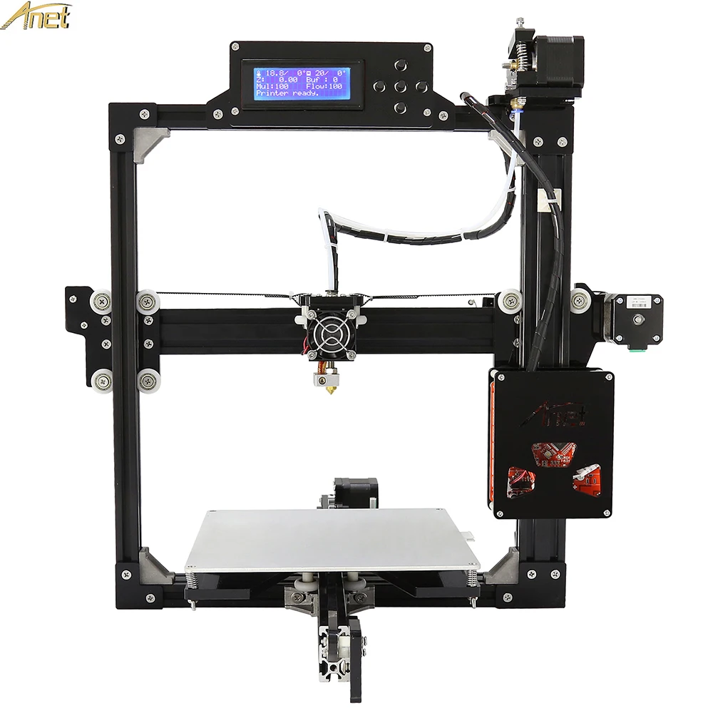 Лучший персональный 3d принтер Anet A2 Prusa i3 Профессиональный 3d принтер простая сборка алюминиевая рамка 3d Принтер Комплект with12864/2004LCD