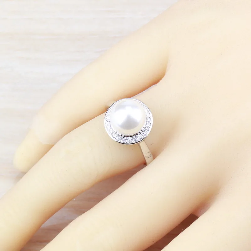 Классический натуральный пресноводный жемчуг серебро Цвет Свадебные Ювелирные