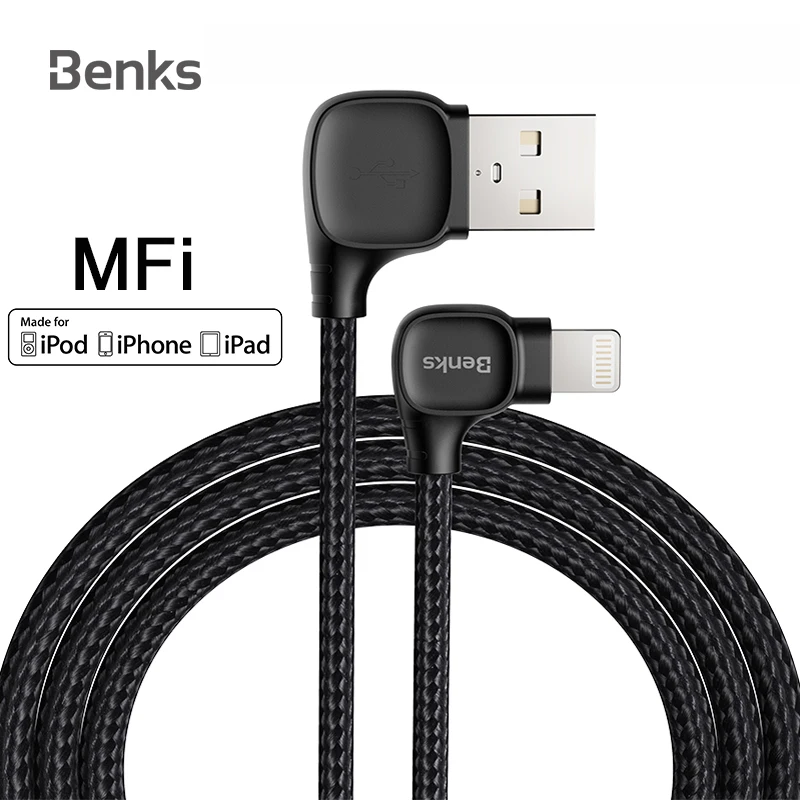 Benks M12 2.4A MFi кабель Lightning 1 2 M USB для быстрой зарядки и передачи данных iPhone X Xs Max XR 8 7 6