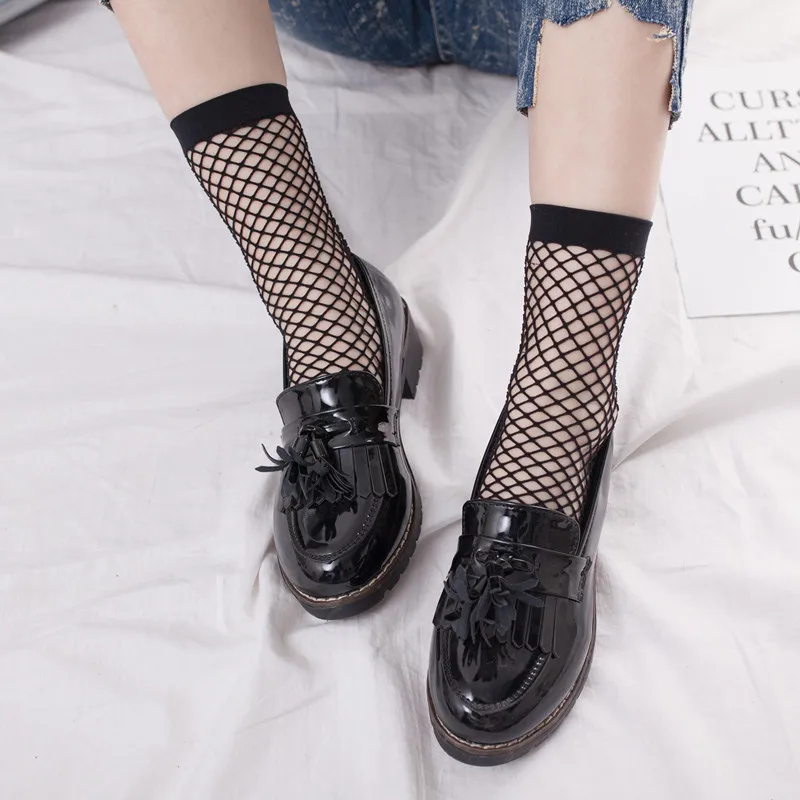 Летние чулки для девочек детские колготки в сеточку блестящие Чулочные изделия с