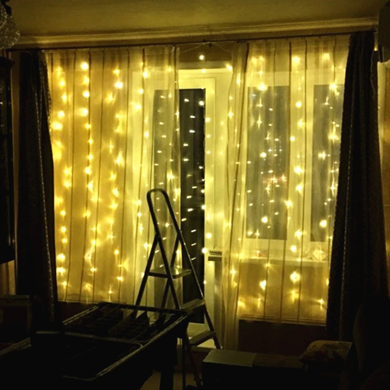 СВЕТОДИОДНАЯ Гирлянда AIFENG, 3 м x 1,5 м, 3 м x 2 м, 3 м x 3 м, 144Led, 192Led, 300Led, СВЕТОДИОДНАЯ Гирлянда для рождества, свадьбы, праздника