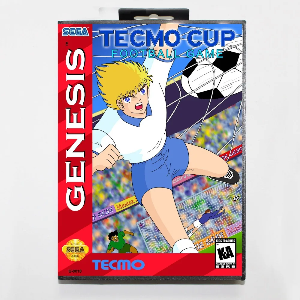 Tecmo чашки Футбол 16 бит MD карточная игра с коробку для Sega игры Mega Drive/ Genesis |