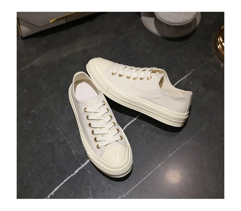 GCYFWJ Summer New breathable Canvas shoes Flat Ladies Shoes comfortable rubber Casual shoes Woman Round toe women sneakers XF363