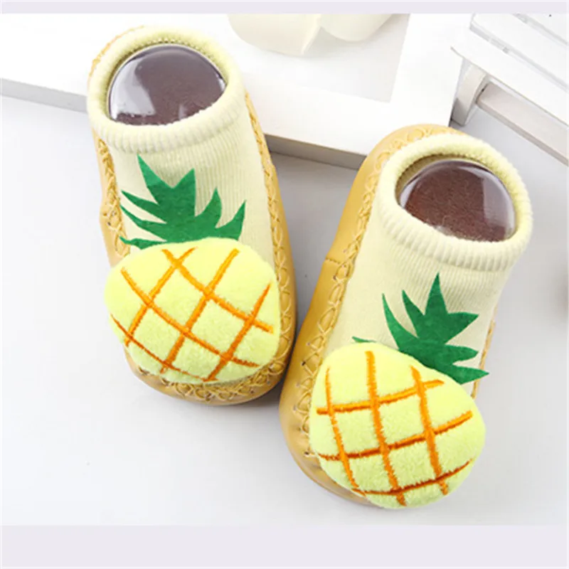 Кидаднди 12/14см Длина мягких детских туфлей Милые 3D-картинки медведя Не скользящие хлопковые носки для зимы для детей от 0 до 1 года.