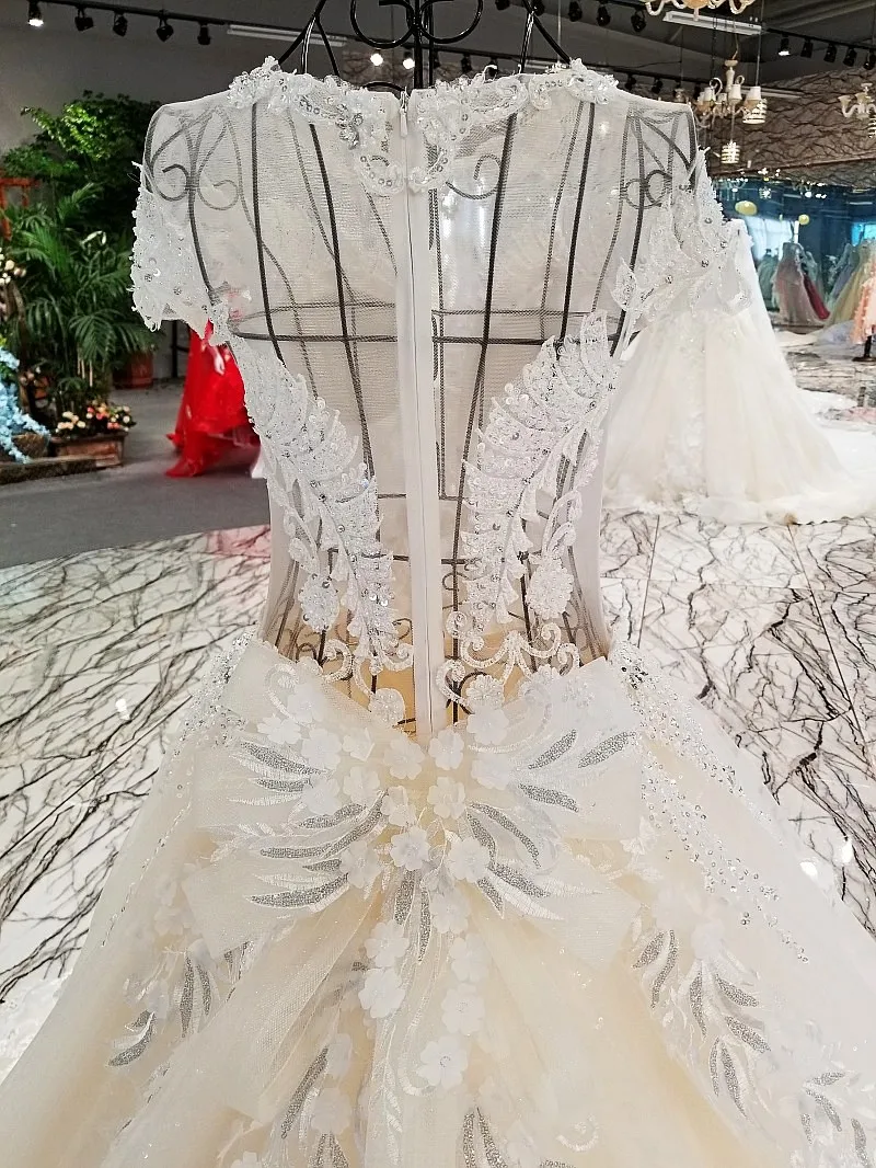 LS00249 свадебное платьереальные фотографии колпачок рукава кружева рукав молния