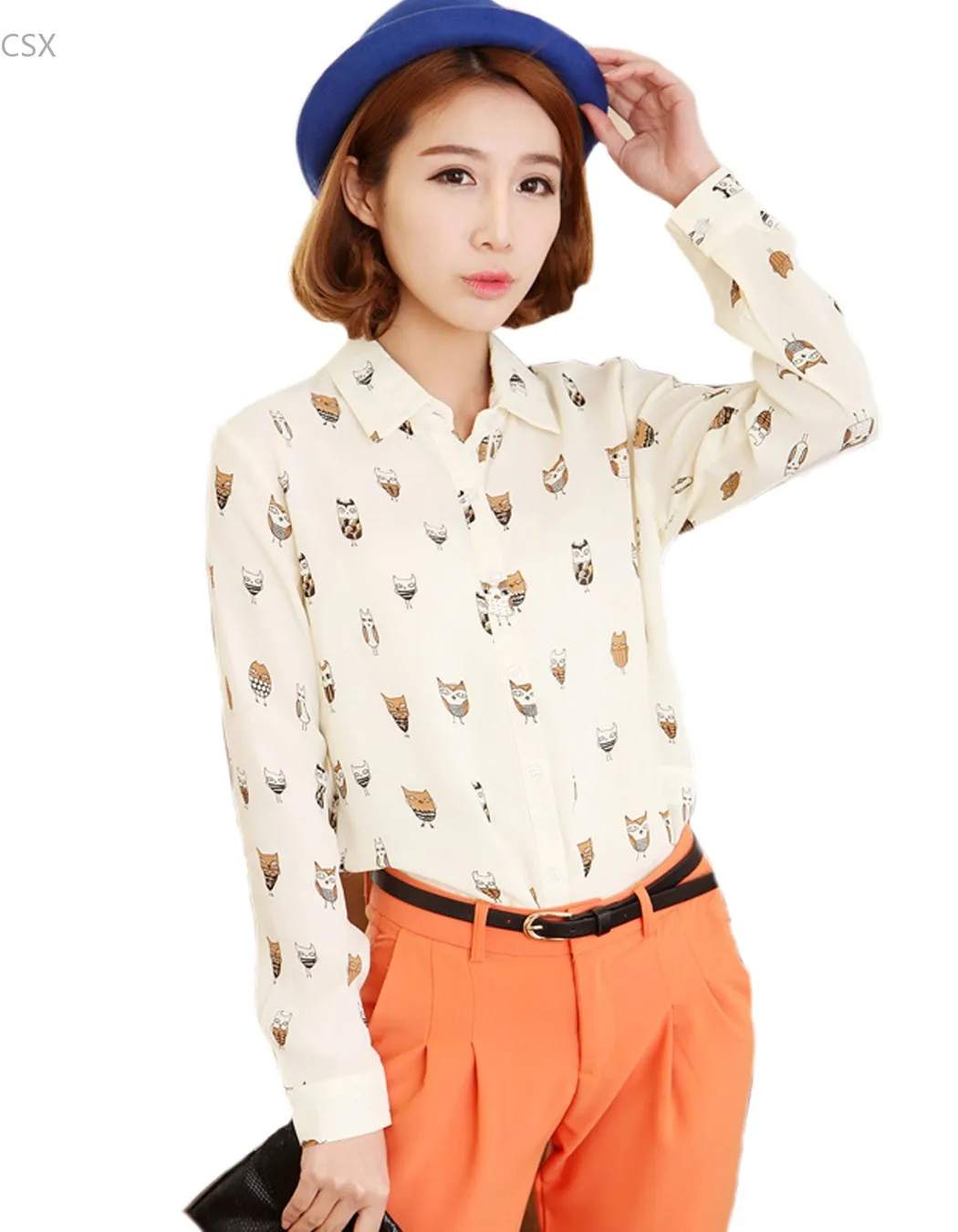 Женская шифоновая блузка с длинным рукавом 4 размера|blouse 8|blouse redblouse button |