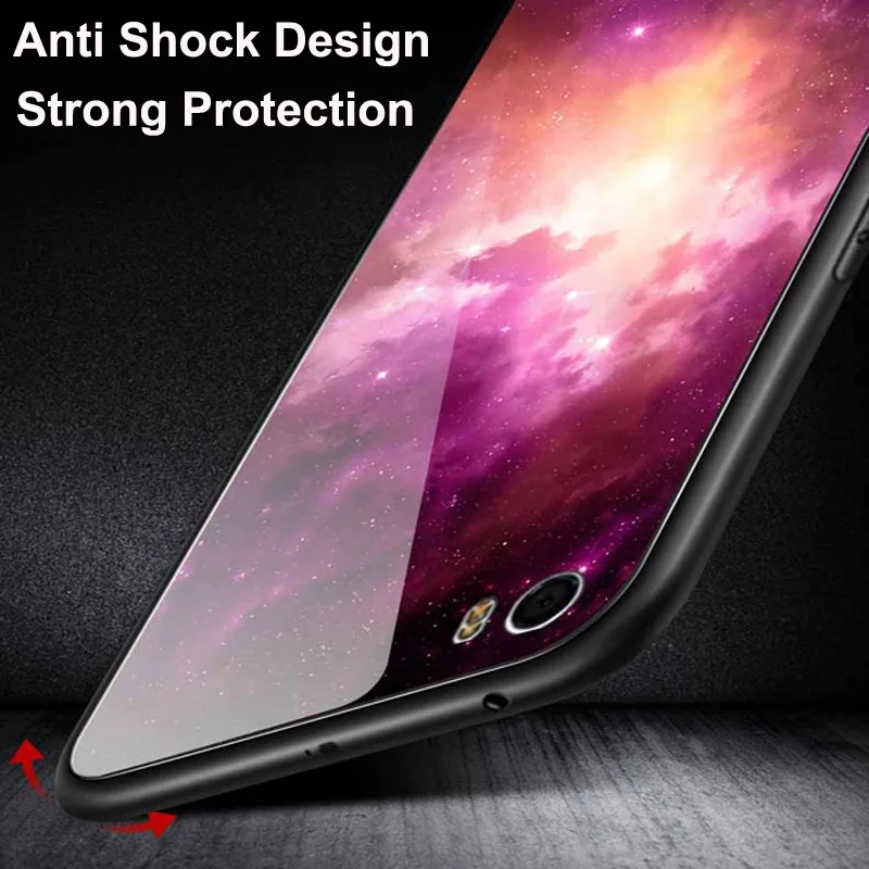 5.15&quot For xiaomi mi 5 case Starry sky tempered Glass + TPU Edge Hard Back Cover M5 M glass mi5 phone shell | Мобильные телефоны