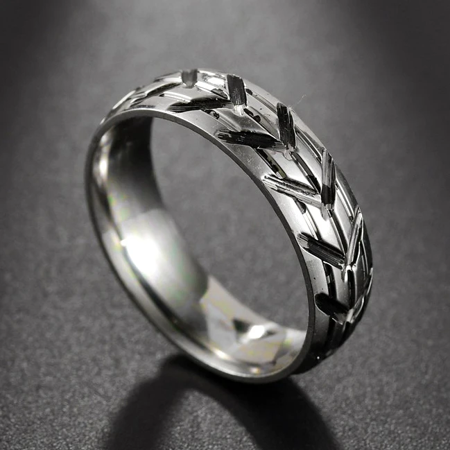 Кольца унисекс из нержавеющей стали 6 мм с шипами пшеницы | Украшения и аксессуары